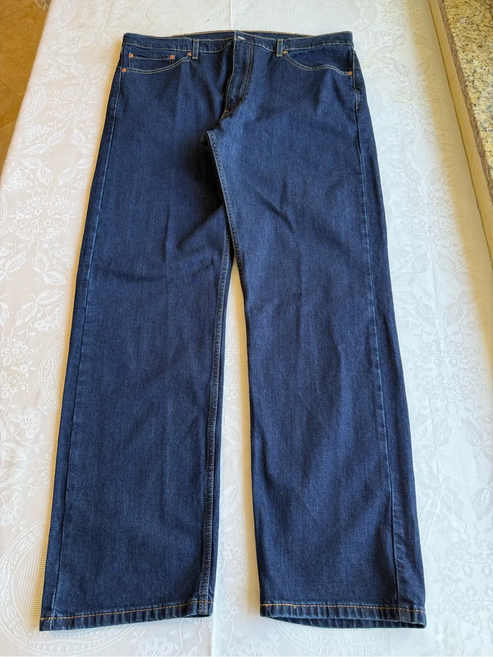 Levi’s Classic Denim 505 Men's Size W40/L32 Dark Blue Straight-Leg Jeans Pants
